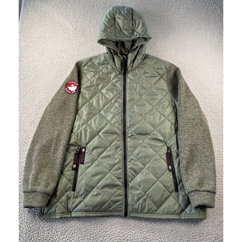 Canada Weather‎ Gear Jacket Womens 3x Green Hooded Hybrid Soft Shell